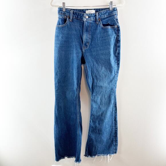 Abercrombie High Rise Vintage Flare Jeans Curve Love Dark Wash Blue 8 Short - Picture 3 of 9
